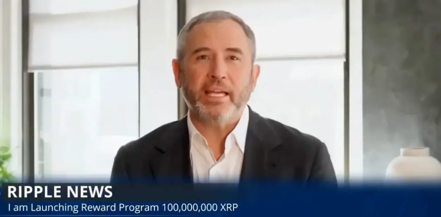 At least three X accounts that appear to impersonate Ripple or CEO Brad Garlinghouse shared the same video clip of Garlinghouse that used very likely AI-generated audio to portray as promoting a fraudulent giveaway.